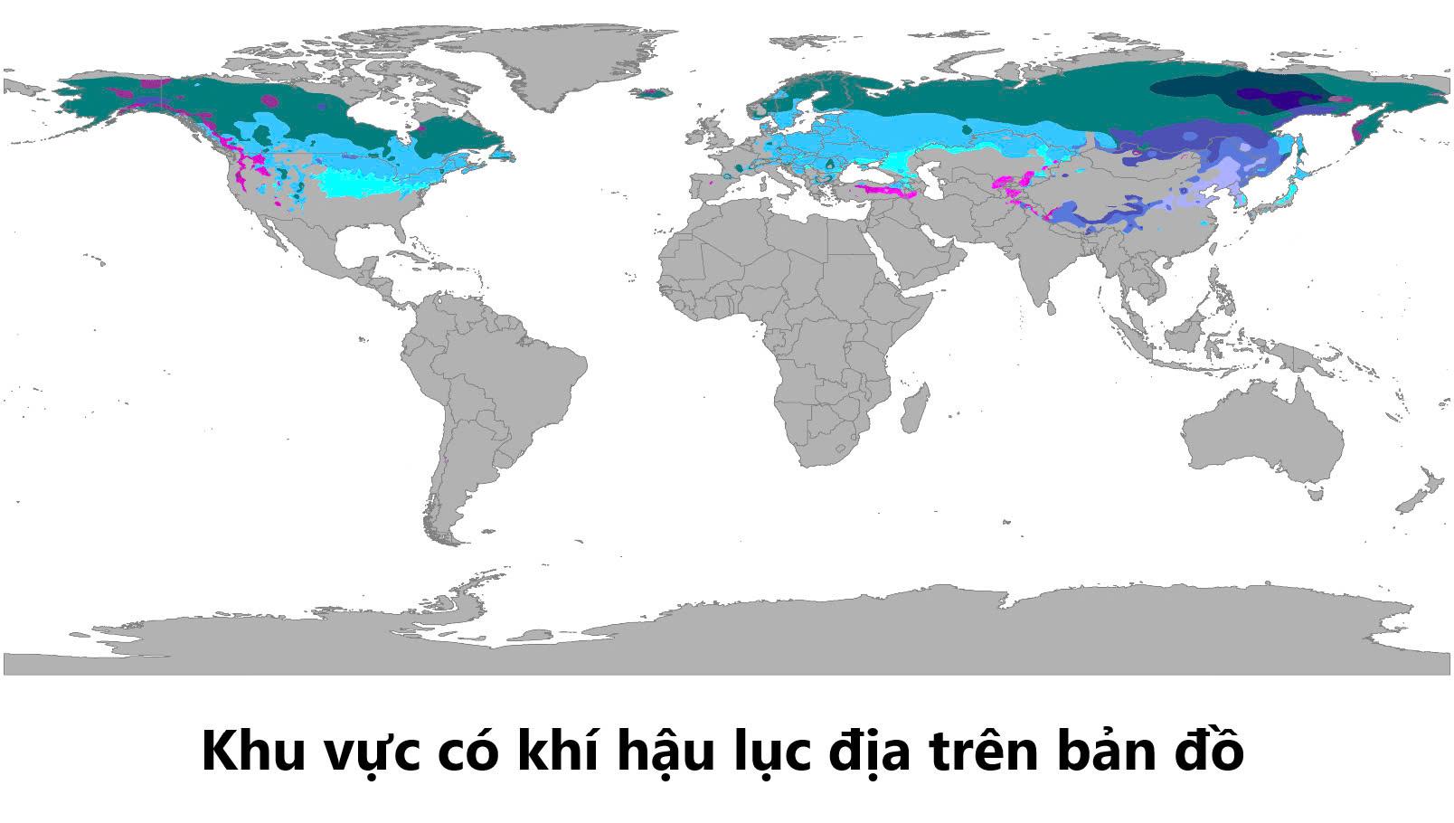 khu vuc co khi hau luc dia tren ban do