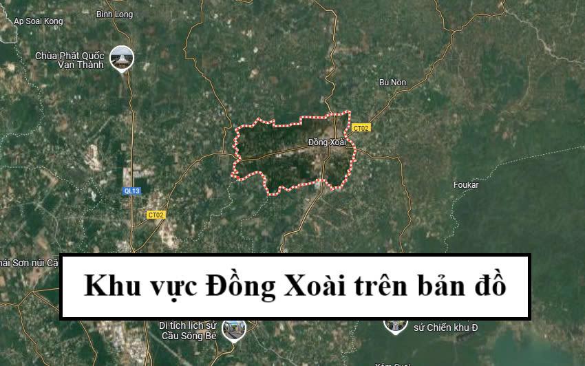 khu vuc dong xoai tren ban do