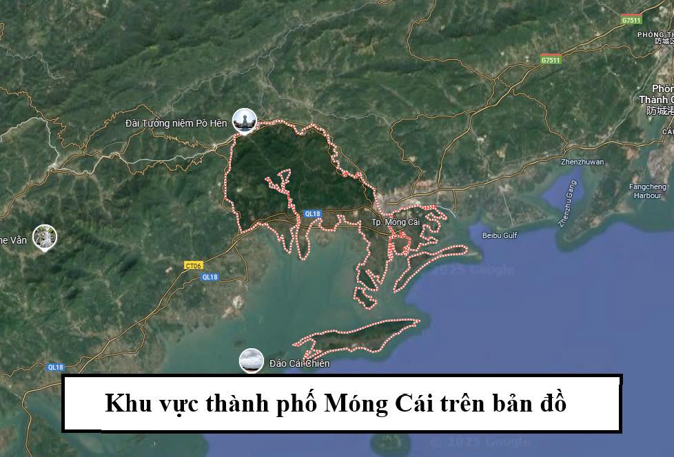 khu vuc thanh pho mong cai tren ban do