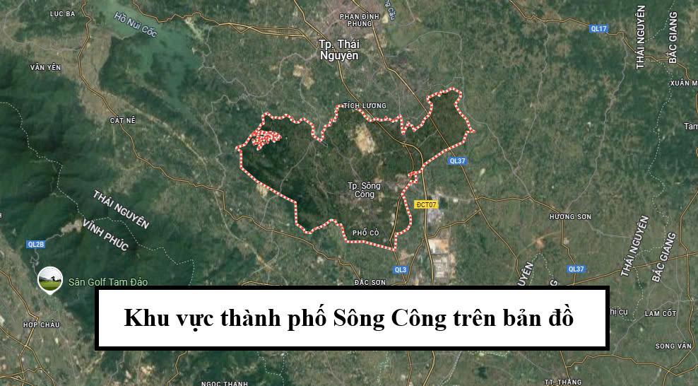 khu vuc thanh pho song cong tren ban do