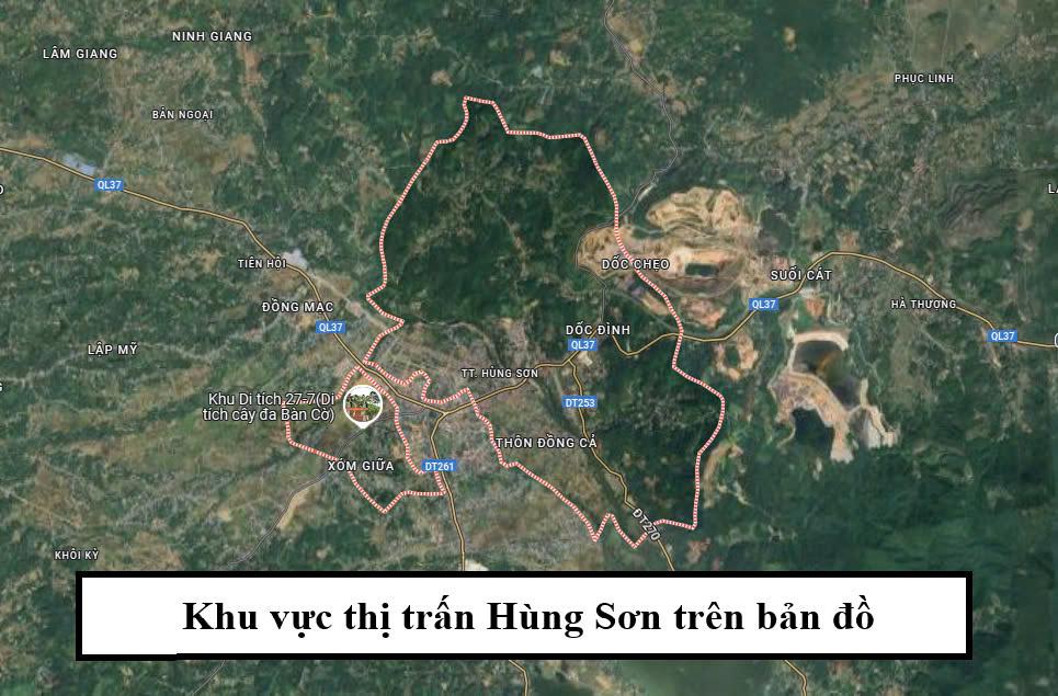 khu vuc thi tran hung son tren ban do