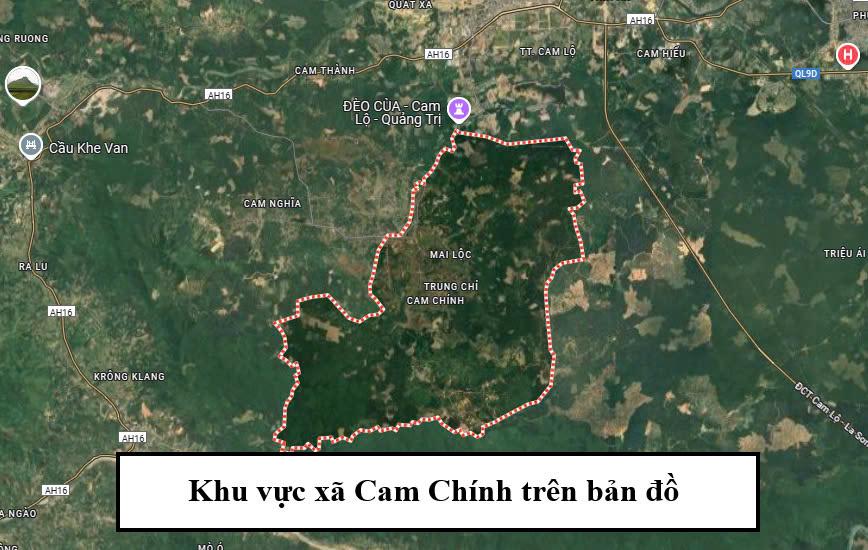 khu vuc xa cam chinh tren ban do