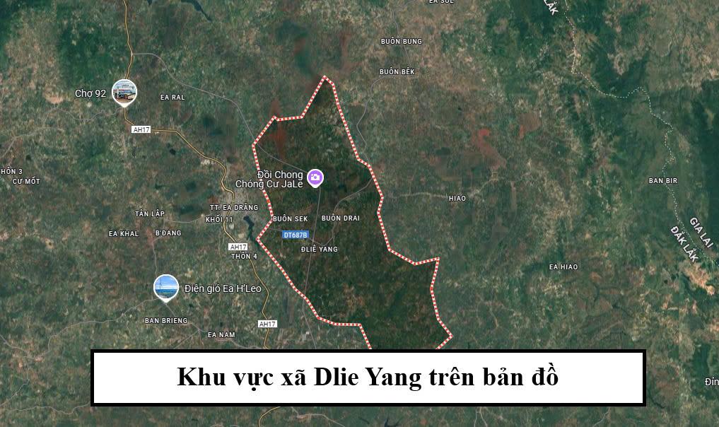 khu vuc xa dlie yang tren ban do